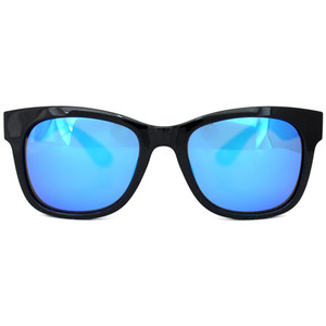 [니은] 유광 검정/파란색 미러 (눈거울 한글 선글라스) ㄴ hangle sunglass gloss black/blue mirrror